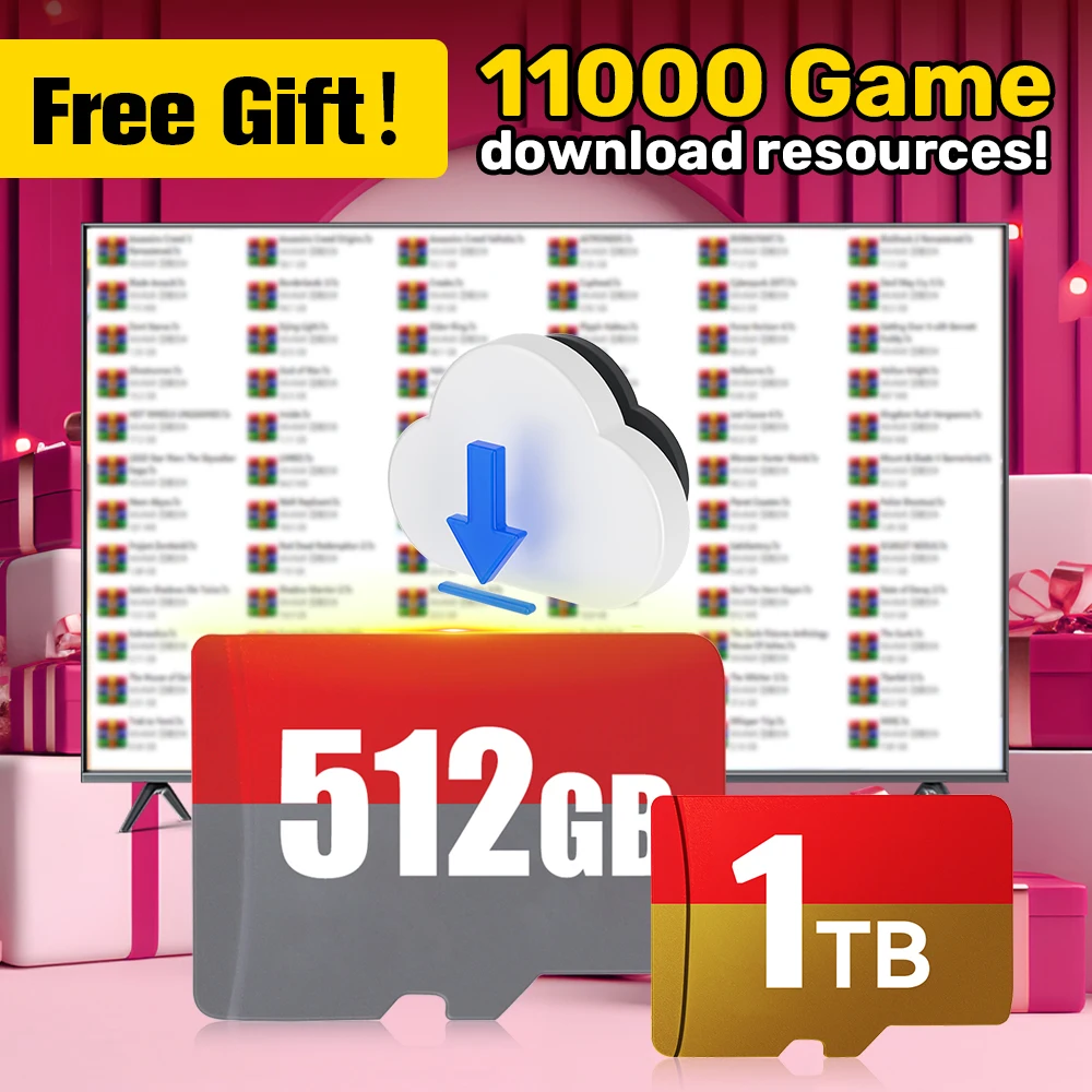 بطاقة ألعاب 1 تيرا بايت مع 61000 لعبة ريترو لوحدة التحكم المحمولة SteamDeck/Win Batocera 39 TF بطاقة لـ PSP/N64/PS3/PS2/PS1/MAME/Neogeo