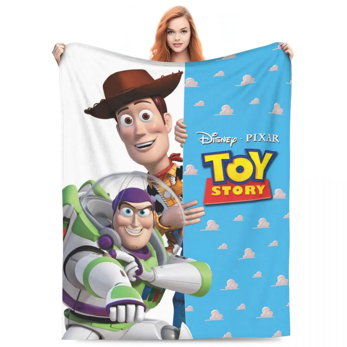 Toy Story Blanket Woody and Buzz Lightyear Decorative Flannel Throw Blanket For Bedroom Super Soft Design Quality Bedspread Gift