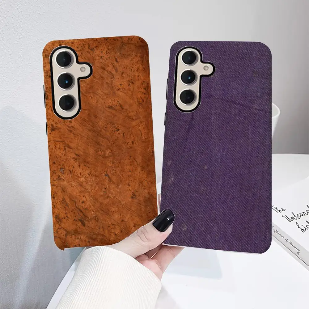 

Texture Phone Case For SamsungS25 GalaxyS24Ultra 23plus S22 21 A56 36 26 16 Luxury Double Layer Back Cover