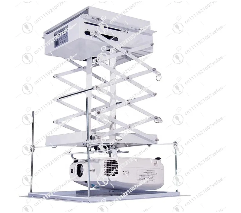 100 to 300 cm Projector Lift Electric Ceiling Projector Scissor Stand Projector Hidden Lift with Remote Control