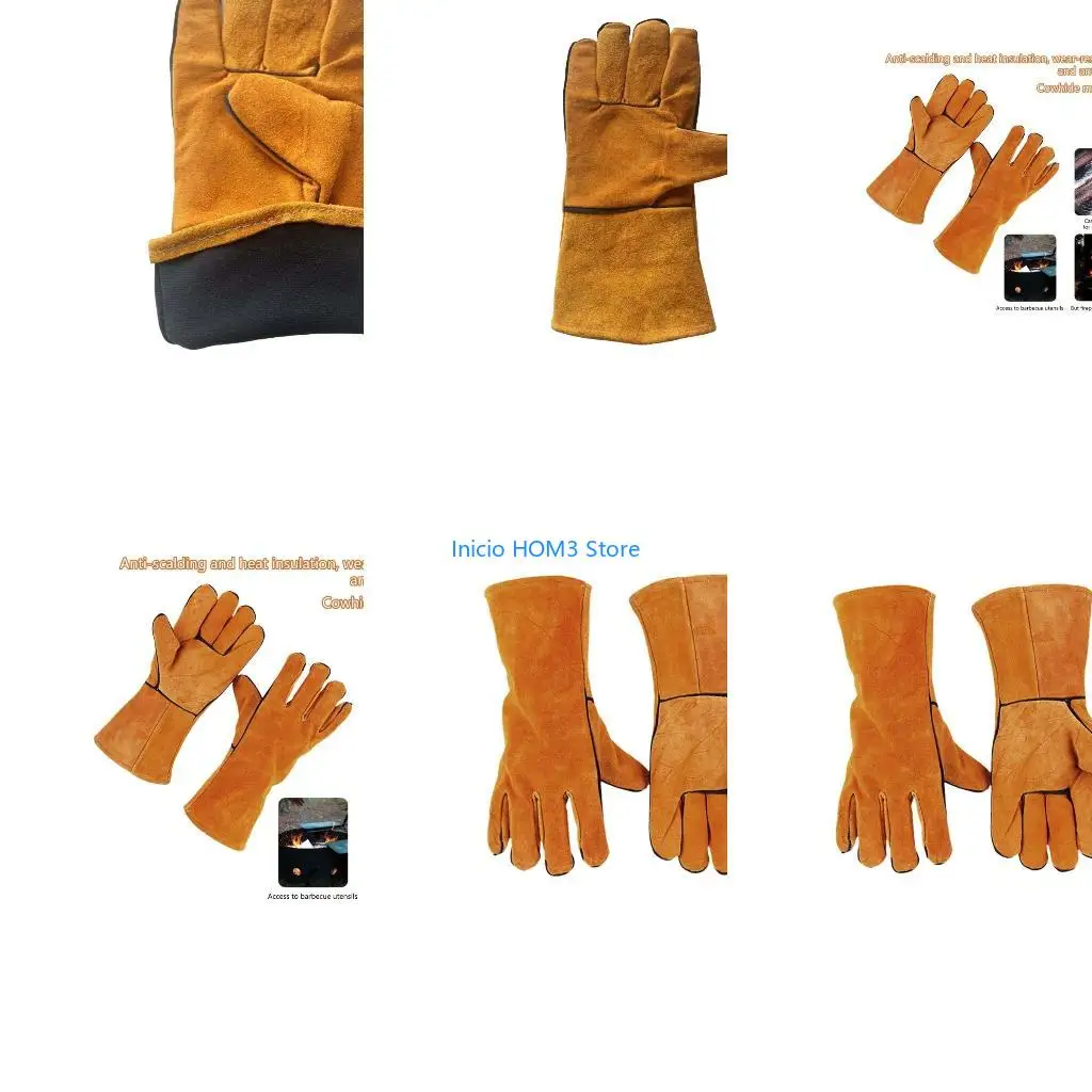 A5YD Tear-resistant Welding Gloves Breathable Cotton Lining Comfortable Gloves