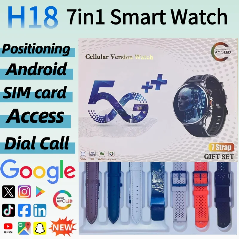

H18 Smart Watch for Men 1 95 Inch Large Screen 256GB ROM Built in GPS WiFi HD Camera NFC Waterproof Fitness Sleep Monitor