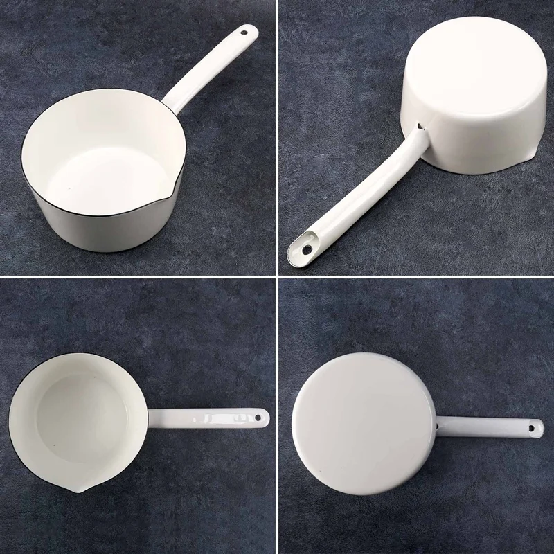 หม้อนมเซรามิกสีขาวสไตล์ญี่ปุ่น1.3L กระทะอาหารเด็กกระทะสำหรับทำอาหารในครัวกระทะสำหรับคนหนึ่ง