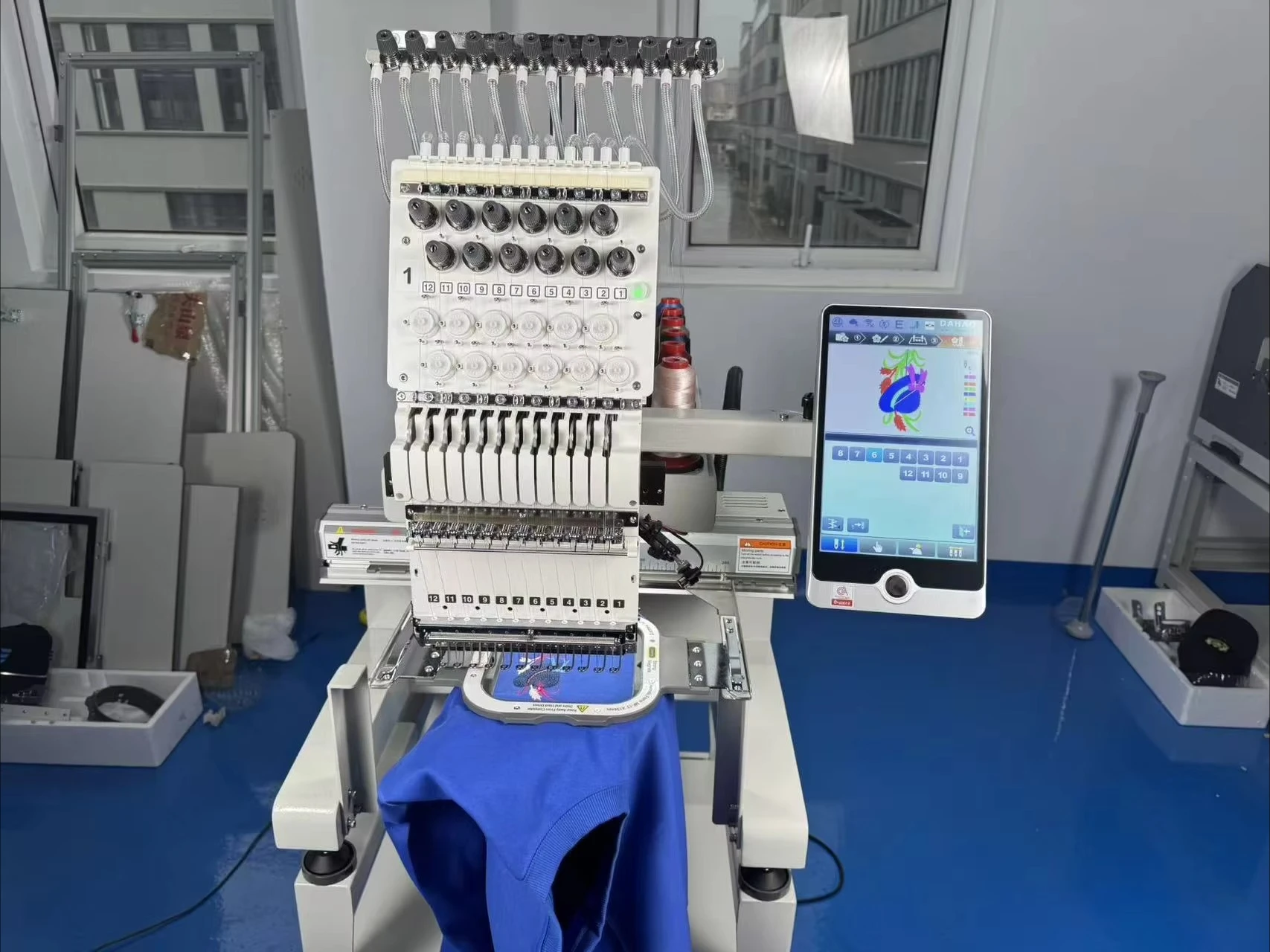 Household Automatic Embroidery Machine Single Head Compact Structure For Flat Garment Embroidery