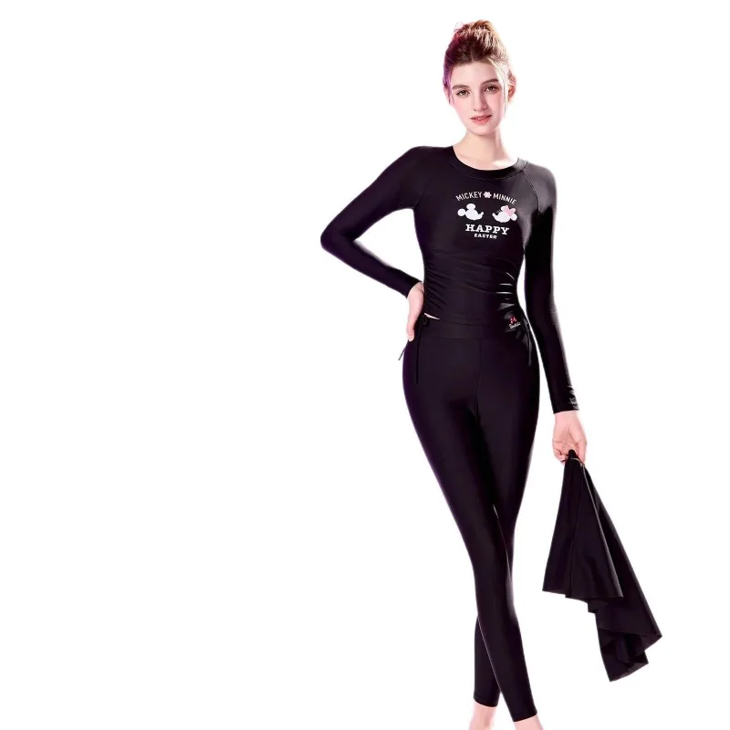 2025 Nieuwe Disney bescheiden modieuze vierdelig - dames lange mouw lange broek tweedelig + cover-up, strandvakantie badpak