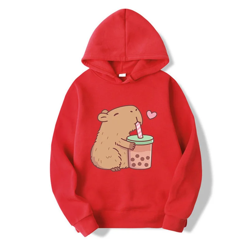 Fashion Cartoon Gluttony Mouse Hoodie Boys Girls Casual Sweatshirt Kids Pullover Sweatshirt Fall and Winter Warm Cute Hooded Top