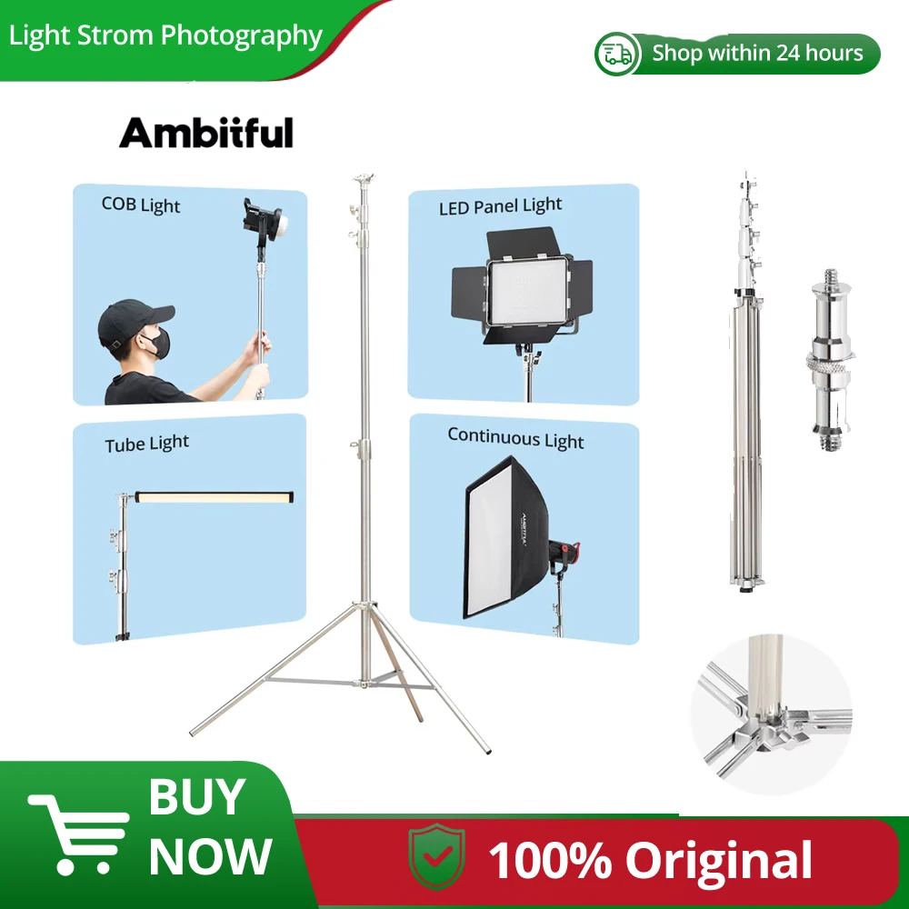 

AMBITFUL AS-400PRO 4M Stainless Steel Air Pressure Light Stand for Photo Studio Video Softbox, Monolight, Reflector, Umbrella