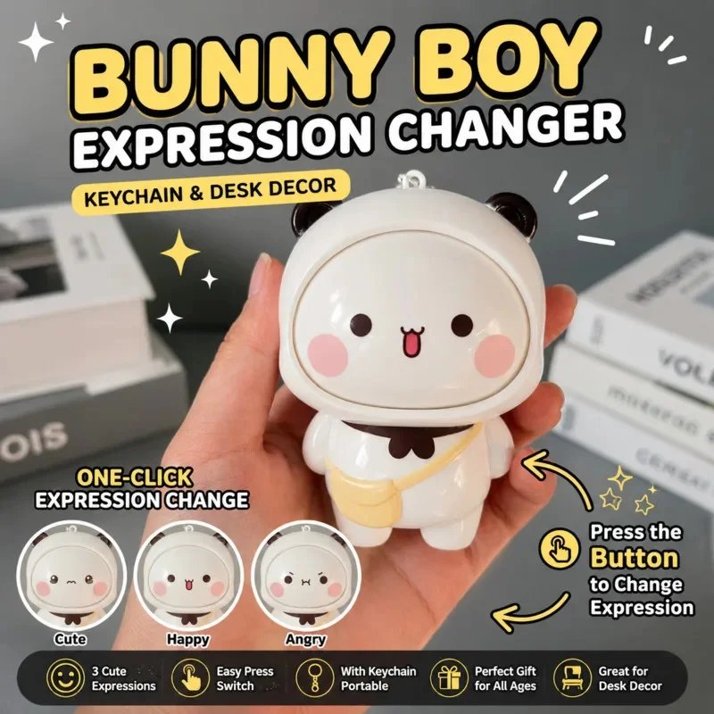 Keychain Novelty Cute Face Changing Fidget Toy Mini Decompression Bag Pendant Car Desk Decor Stress