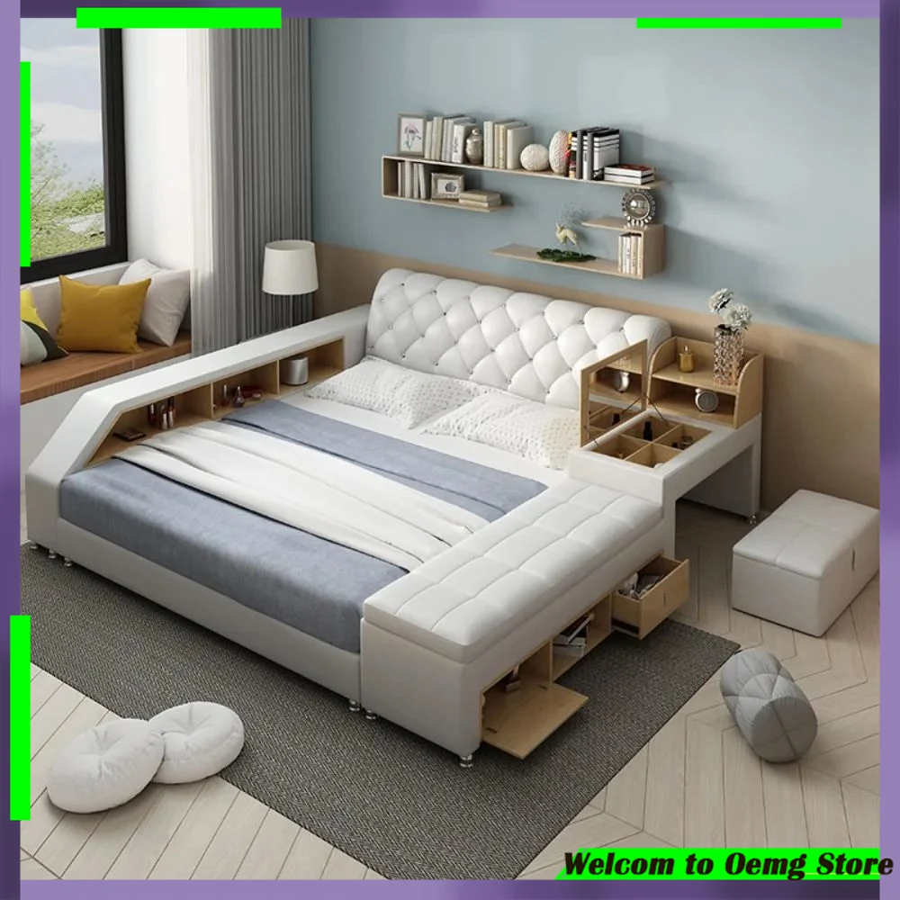 

Luxury Minimalist Storage Bed Multifunctional European Design Kids Bedroom Furniture Stylish Headboard For Home Decor Furniture
