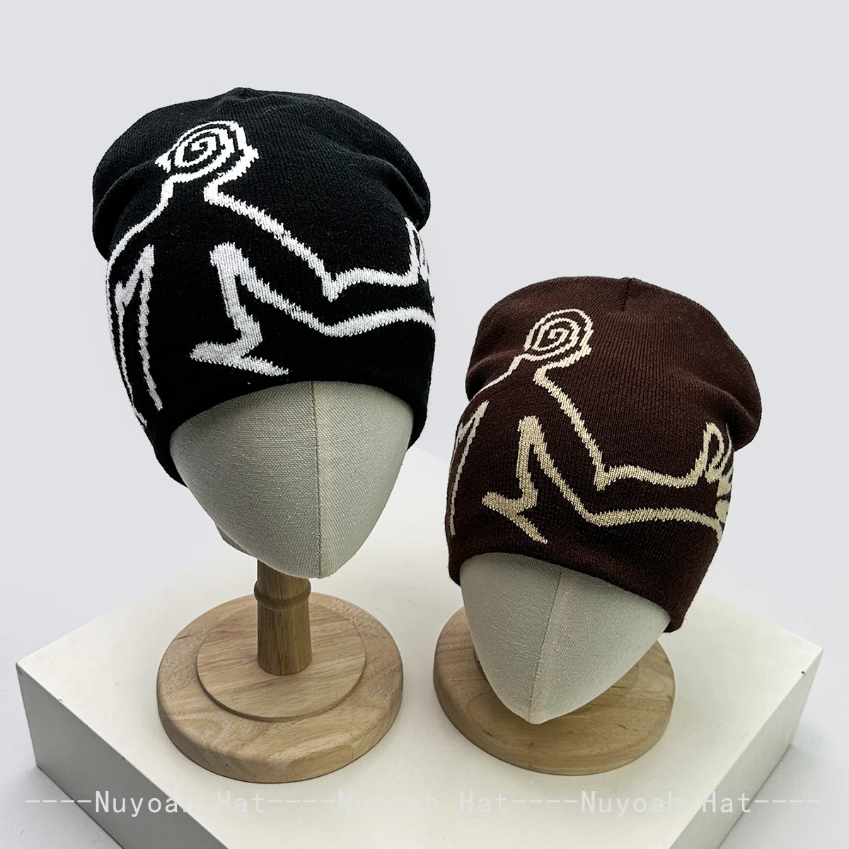 New Men Women Niche Jacquard Hikers Knitted Hats Warm Personal Fashion Street Beanies Outdoor Versatile Skateboard Sports Ins