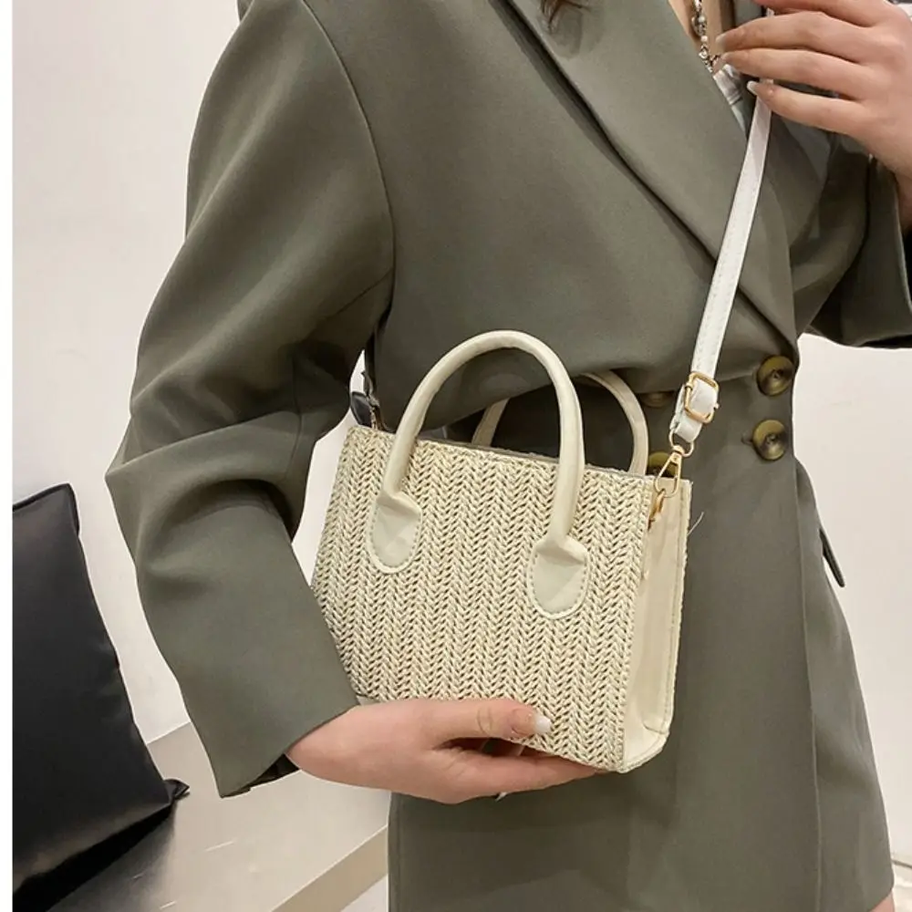 Casual Straw Woven Crossbody Shoulder Bags Women Summer Rattan Beach Bags Lady Travel Small Purses Handbags