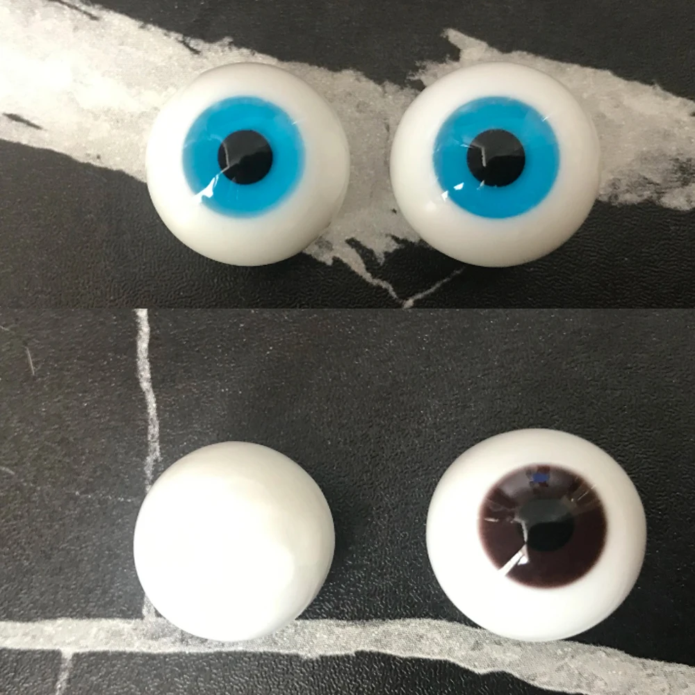 18mm BJD Glass Eyes Green Round Ball Movable Glass Eyeballs Brown Glass Eyeballs Doll Accessories