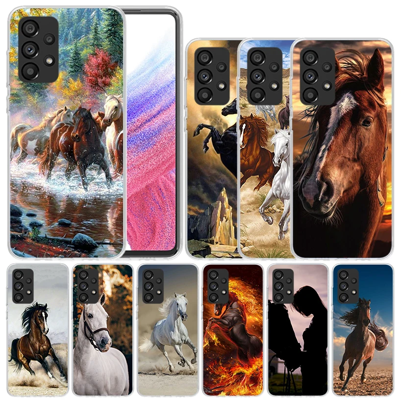 Horse Great Beauty Galloping Soft Cover for Samsung Galaxy A52 A53 A54 A12 A13 A14 Phone Case A32 A33 A34 A22 A23 A24 A04S A03S