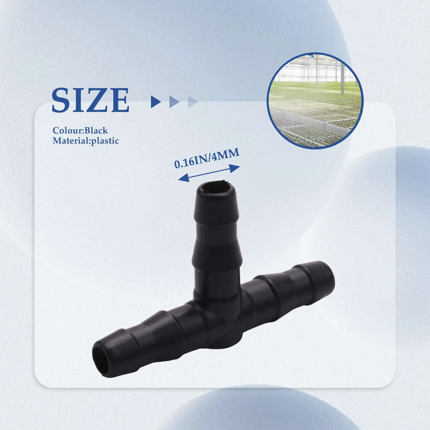 【Vendita flash】Connettori spinati per irrigazione a goccia, raccordi a T spinati universali 100 pezzi, adatti per tubi gocciolanti da 1/4 di pollice (tubo a T da 4/7 mm)