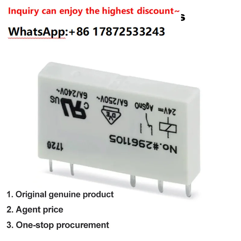 2961105 ultra-thin miniature power relay 24V DC coil 6A SPDT conversion contact PCB mounting base,