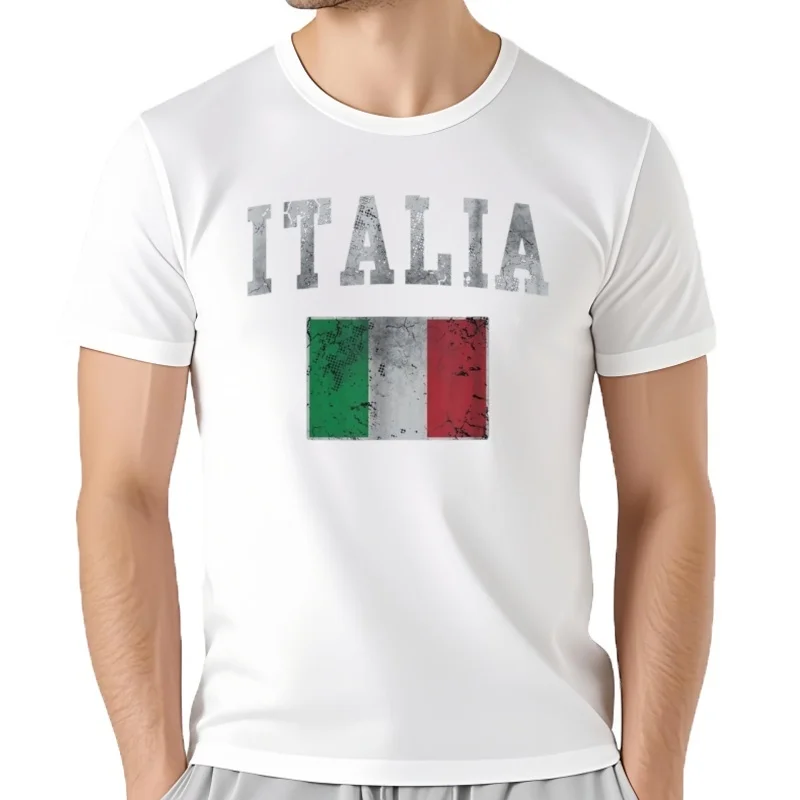 Camiseta de Italia con bandera italiana para hombre, camiseta informal de algodón, camisetas ajustadas