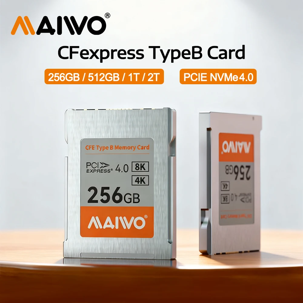 

MAIWO CFexpress Карта памяти CFe Type B 8K 256 ГБ 512 ГБ 1T 2T Оригинальная CF-карта для камеры до 800 Мбит/с Профессиональные видеокарты