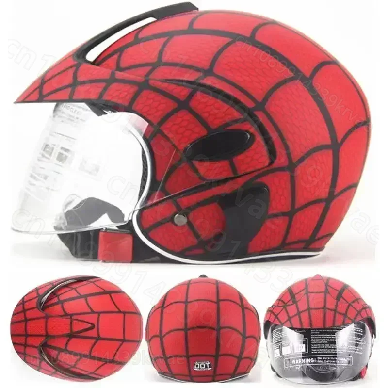 Child Helmet Red Spider Web Fun Helmet Suitable for Children Aged 3-9 Years Old 48-53cm Helmet Motorcycle Casco Moto Talla S