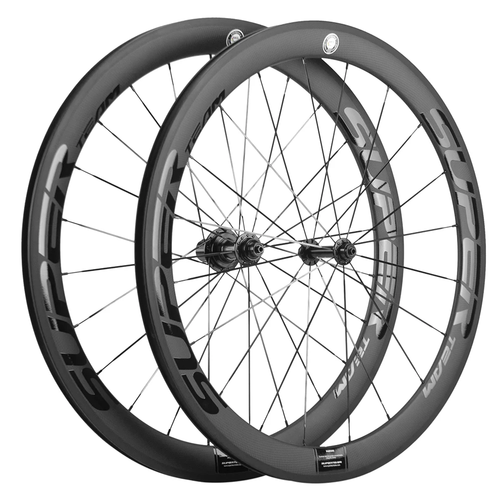 

SUPERTEAM 700C Carbon Fiber Wheelset 50mm Road Rim Brake UCI Racing Wheels