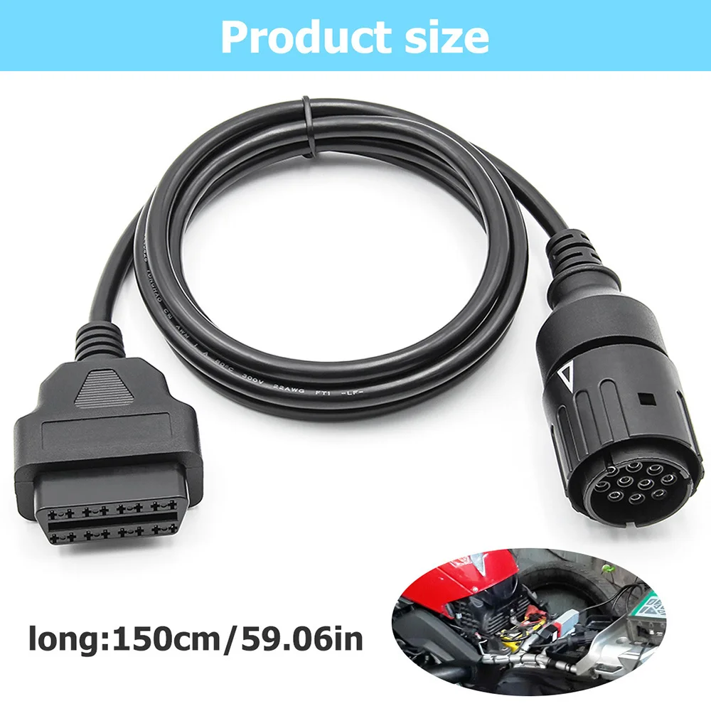 

10Pin To 16Pin Diagnostic Tools OBD2 For BMW ICOM D for Motorcycles Connection Line OBDII Detector Detection line