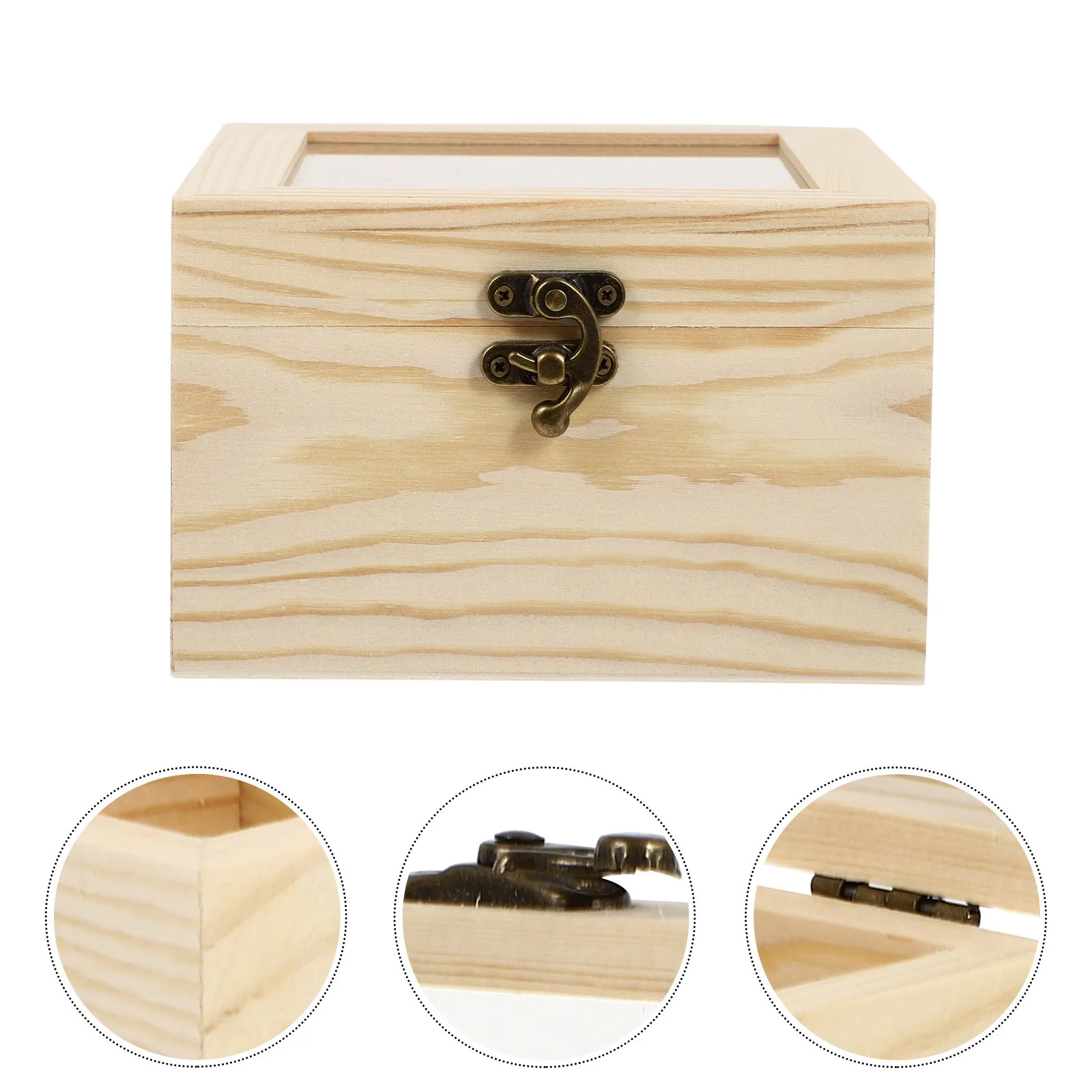 Wooden Storage Box With Glass Lid For Eternal Flower Display Gift Packaging, Preserved Flower Wood Box, Gift Box,