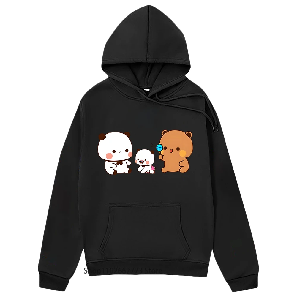 

Bubu Dudu and Baby Panda Bear Print Hoodies Kawaii Cute Girls Clothes Winter Fleece Casual Streetwear Men Women Clothes Harajuku