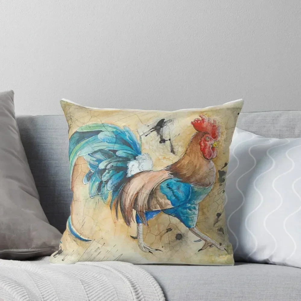 

Rooster Watercolor Painting Throw Pillow Marble Cushion Cover Sofa Cushions Covers luxury decor Pillowcases For Pillows pillow