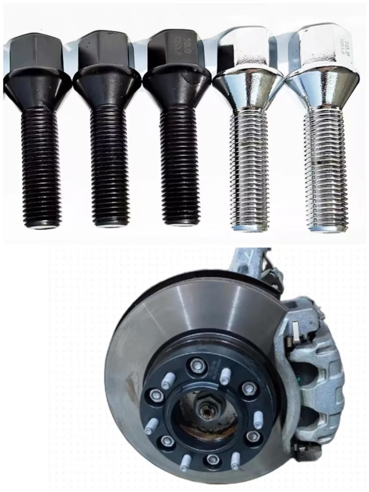 5pcs/lot Cone Shape Car Wheel Nut Bolts Screw For BMW VW Golf Thread length 35/40/45/50/60/65mm M14x1.5 14x1.25 12x1.5 12x1.25