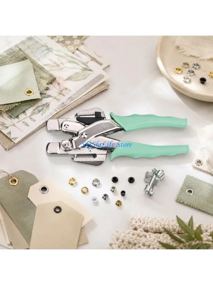 E65E Manual Eyelet Plier with Dies for Journal Planner Paper Projects and Album