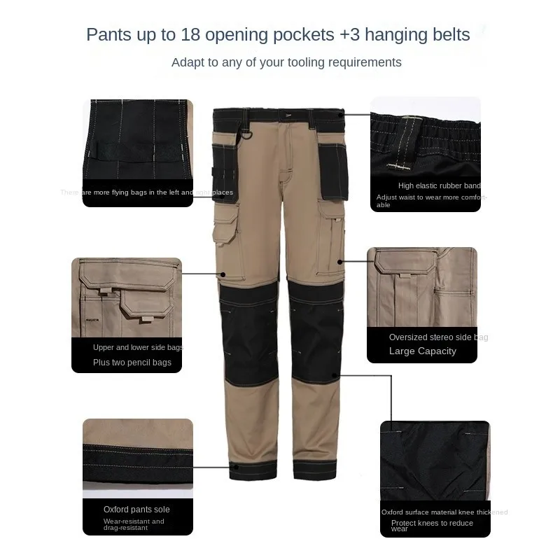 Overol Hombre Cargo Hosen Männer Arbeitskleidung Multi-tasche Outdoor Wandern Jogger Hosen Arbeits Hosen Männer Mit Knie Pads