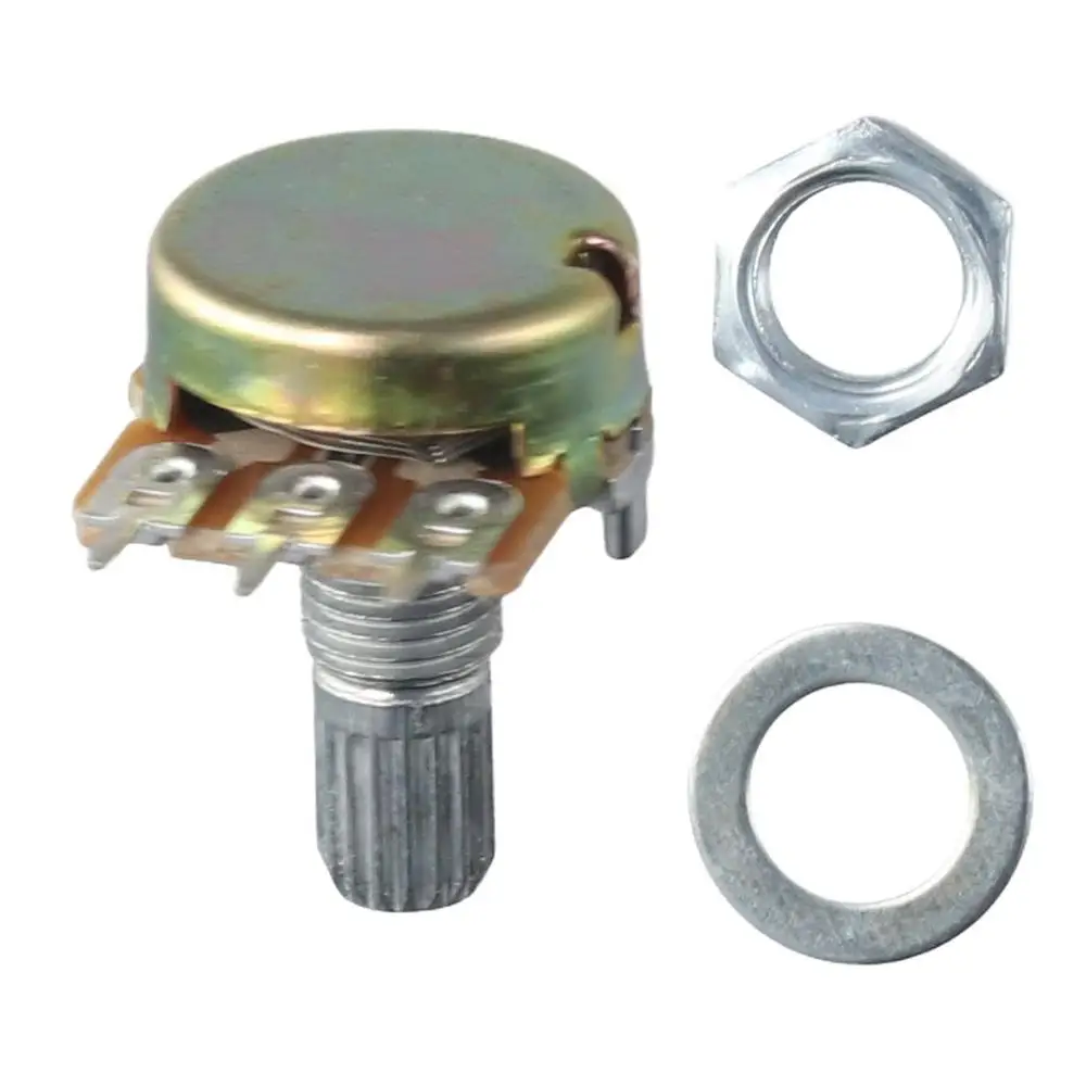 High-quality B500 500 Ohm Potentiometer 3 Terminals Linear WH148 Rotary Taper