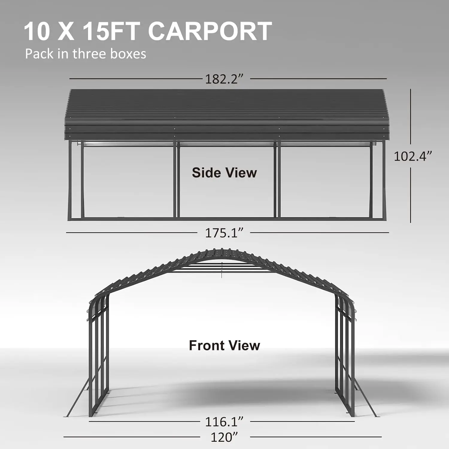 Metal Carport,Heavy Duty Carports Canopy,Galvanized Steel Roof and Metal Frame,Garage Car Shelter Shade for Car,Truck and Boats