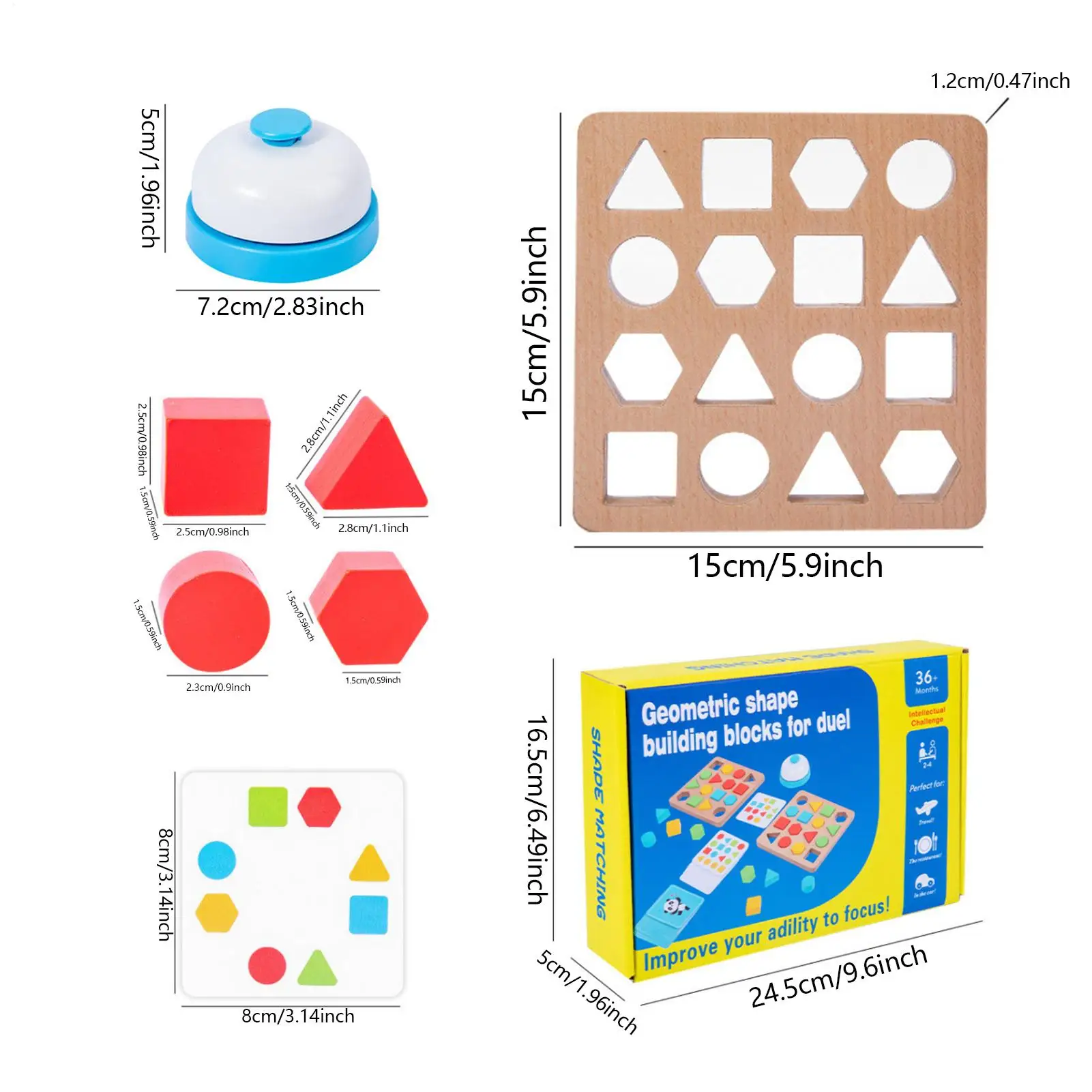 لعبة مطابقة الأشكال للأطفال، مكعبات بناء خشبية للتعلم، ألعاب تعليمية للأطفال بعمر 3 سنوات للأولاد والبنات في مرحلة ما قبل المدرسة