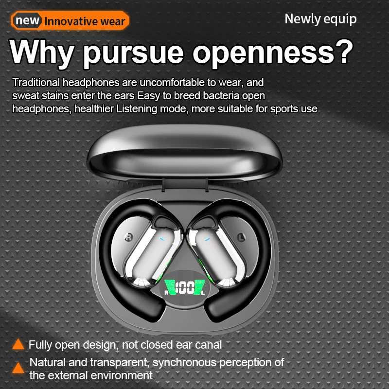 Q16  TWS Bluetooth  5.4 Wireless Headphones Open Ear OWS Earphones HiFi Sound Headset APP Control TWS Earbuds 8 Hours Playback