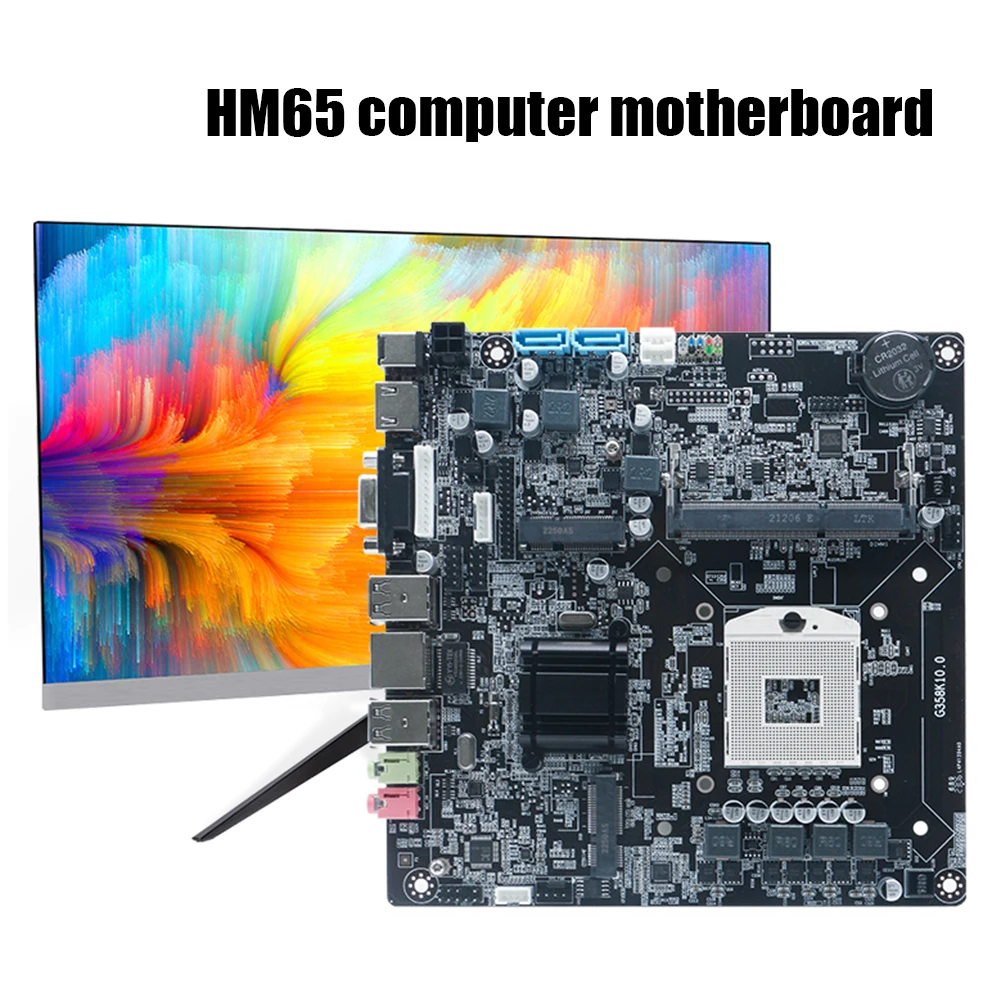 HM65 Micro-ITX Motherboard Support DDR3 1066/1033/1600 LGA988 Desktop Motherboard M.2 SATA MSATA USB2.0 VGA HDMI-Compatible