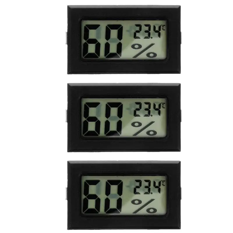 3pcs Mini Thermometer Hygrometer LCD Digital Display Humidity Meter Indoor Thermometer Moisture Temperature Sensor 5x2.7x1.5cm