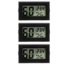 3 Stück eingebautes tragbares Hygrometer digitales Thermometer abs Innen hydro meter für Luft feuchtigkeit