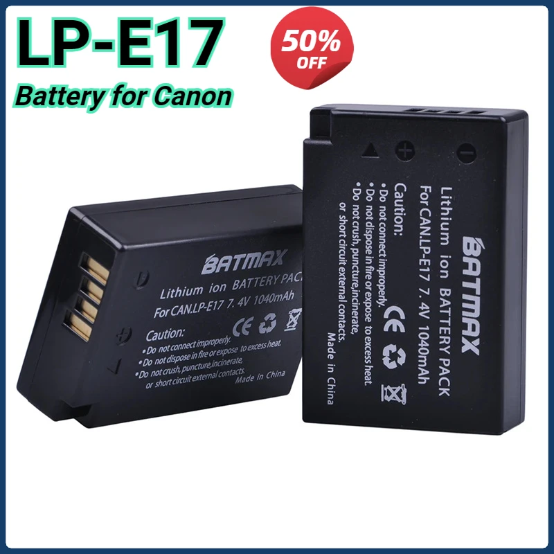 

LP-E17 LPE17 LP E17 1040mAh Camera Battery for Canon EOS R8 RP R50 200D 250D M3 M5 M6 760D 750D T6s 800D T8i High Qualty Bateria