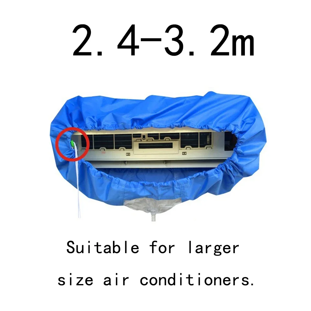 Large 24000-36000btu Air Conditioner Cover Washing Mounted Double Layer Thickening Protective Dust Cleaner Bag Tightening Belt