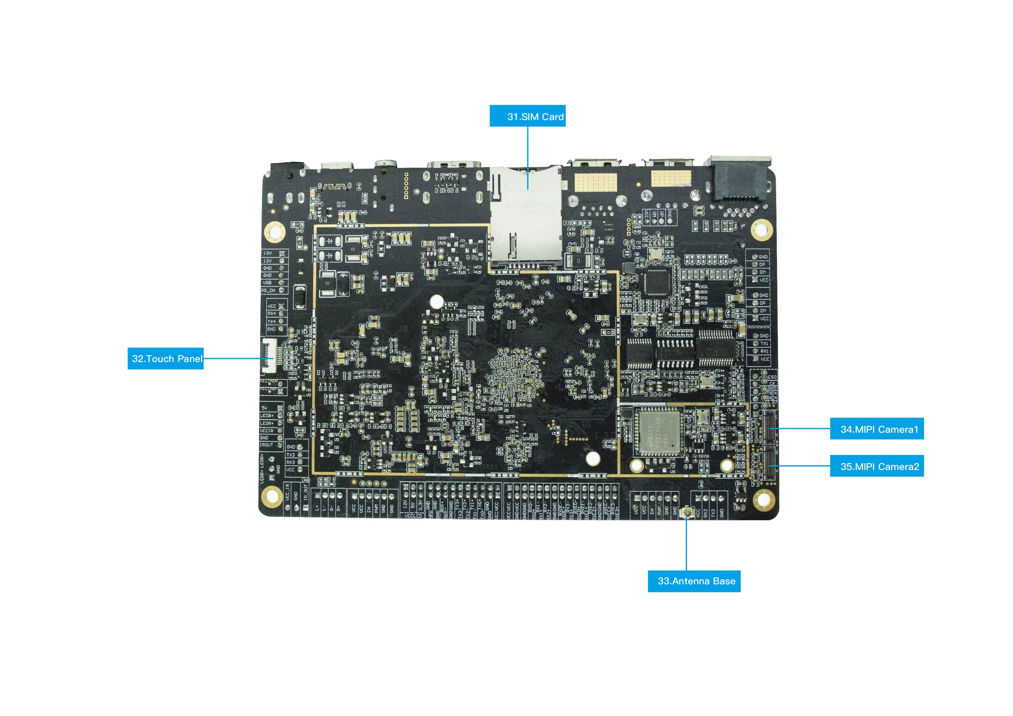 Rk3399 placa-mãe android placa de desenvolvimento android cartão sim 4g lte placa de sistema incorporado com bt wifi para máquina de venda automática