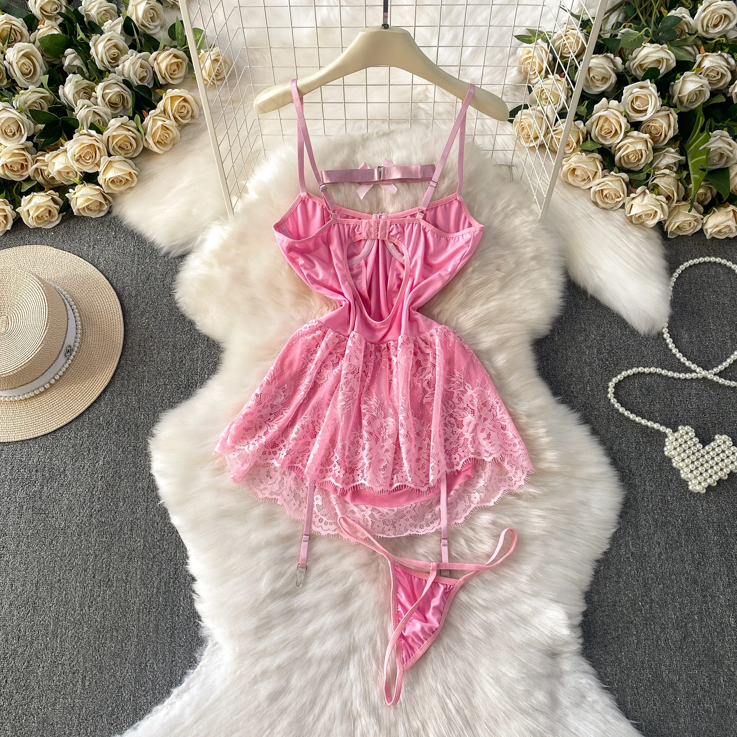 Robe Chic vintage en dentelle épissée sans manches, fée élégante, mode coréenne, vêtements de plage pour femmes