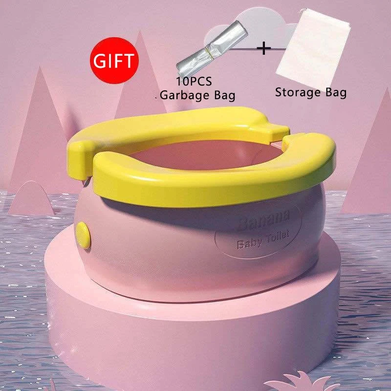 Kids Portable Toilet Travel Baby Potty Foldable Children's Potty Urinal Stool Indoor Outdoor Garbage Bags Multi-functional Box