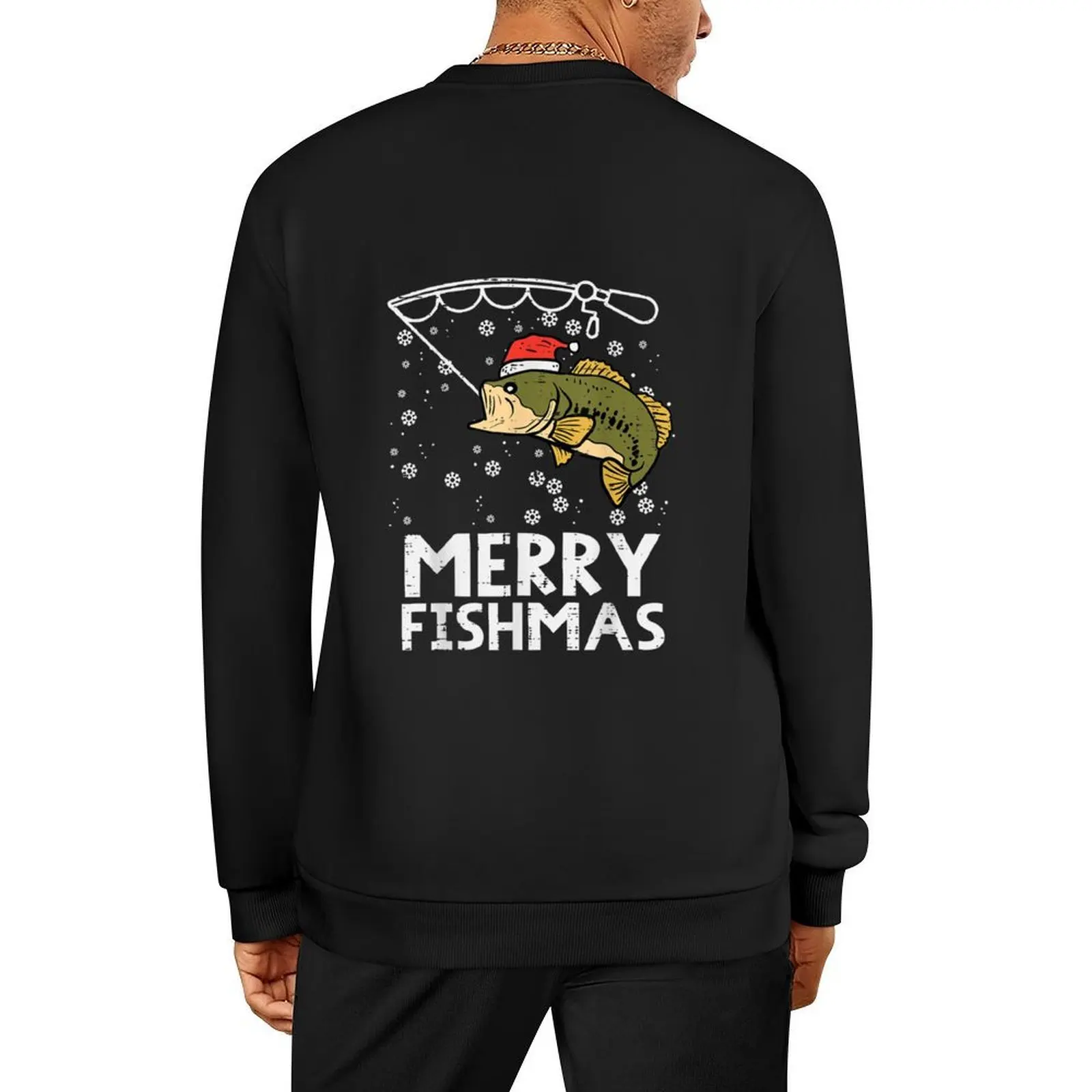 

Merry Fishmas Fish Fishing Xmas PJs Christmas Pajama Dad Men Pullover japanese style hooded sweatshirts