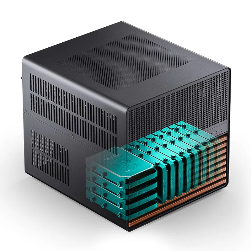 JONSBO N5 NAS Case supports ITX/M-ATX/ATX/E-ATX motherboards ATX PSU Use North American walnut solid wood supports Water cooling