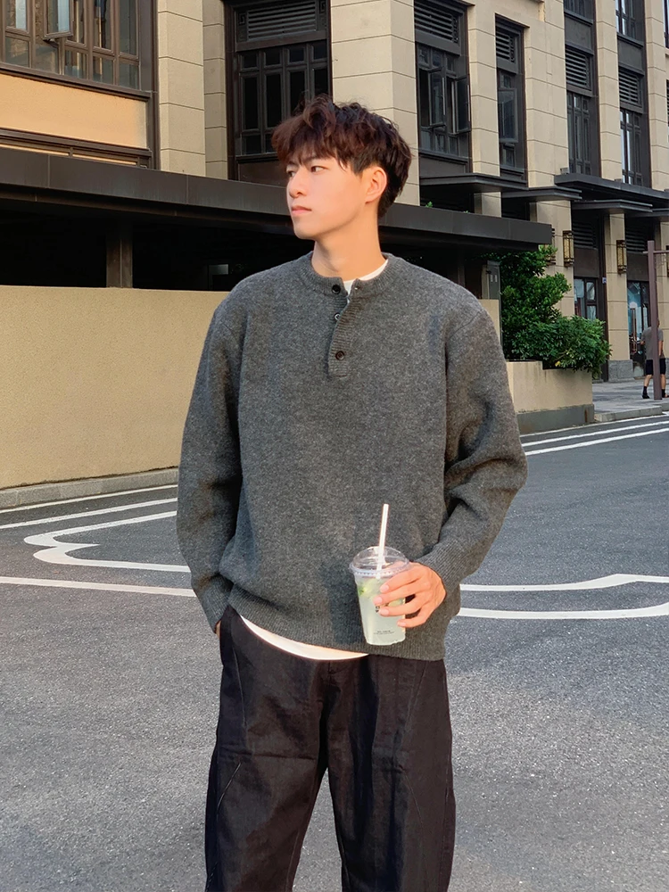 

Свитер с воротником American Sle Генри, мужская осенне-зимняя внутренняя одежда, верхняя одежда, ленивое высококачественное вязаное пальто, свободный крой