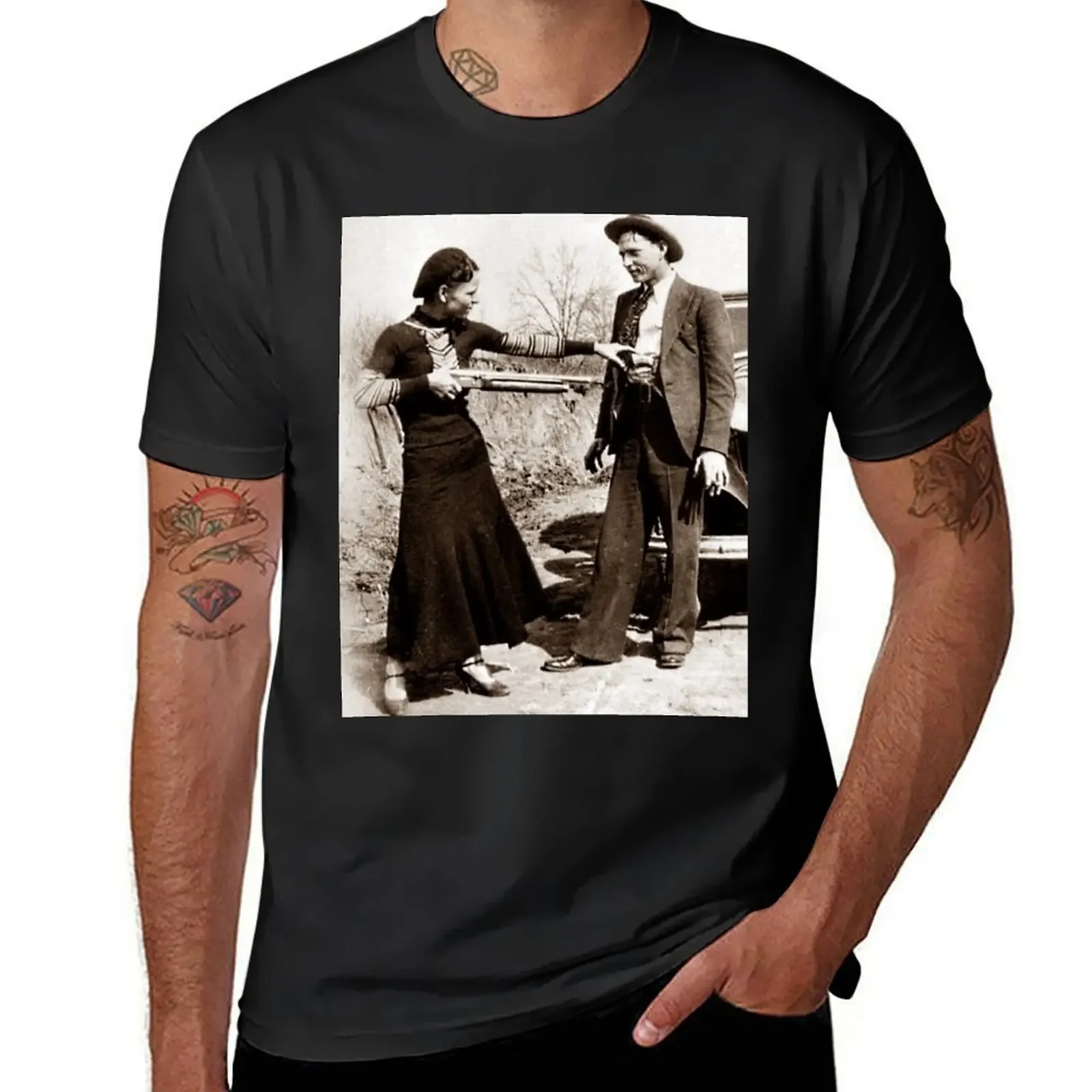 Bonnie and Clyde Fooling Around 1934 T-Shirt basketball graphic tees anime shirts graphic tees heavy weight t shirts for men