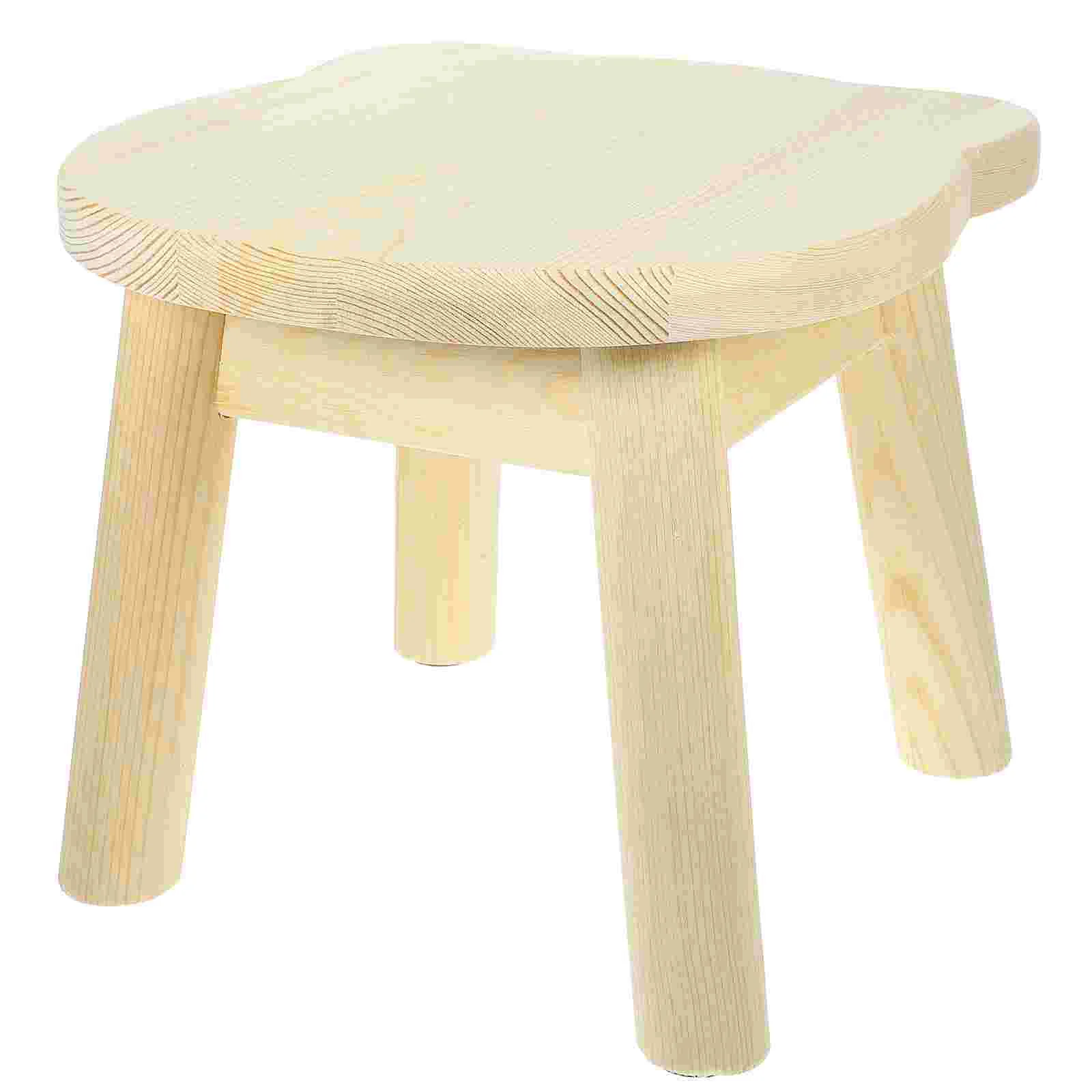 Wooden Stool Toddler Step Sitting Stools Stepping Small for Classroom Outdoor Round