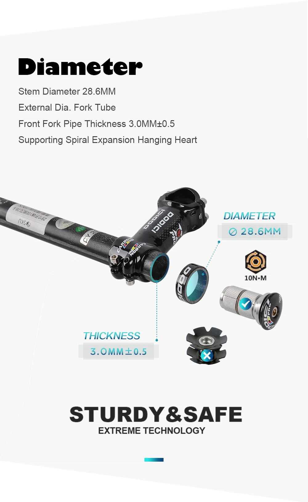 

DODICI All Carbon Fiber Highway Straight/Spinal Front Fork 700 C Disc Brake 28.6MM 74mm Fixed Gear Fork