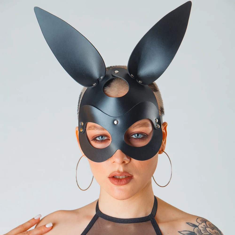 Women Sexy Bunny Mask Half Face Cosplay Party Masquerade Ball Fancy Punk Goth Erotic Halloween Accessories Men