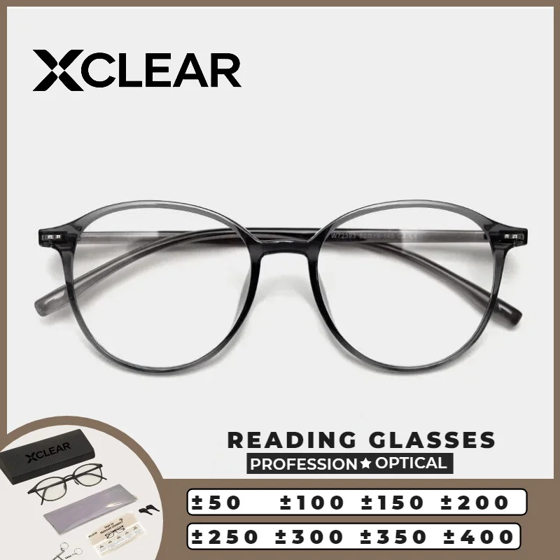 

XCLEAR Casual Style Women Round Frame Myopia Prescription Optical Glasses Anti Blue Ray Photochromic Progressive Reading Eyeware